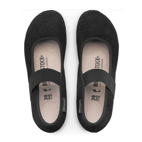 Birkenstock Tess Embossed Leather Mary Jane (Women) - Black Dress-Casual - Mary Janes - The Heel Shoe Fitters