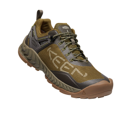 Keen NXIS EVO Waterproof Hiking Shoe (Men) - Dark Olive/Black Olive Hiking - Low - The Heel Shoe Fitters