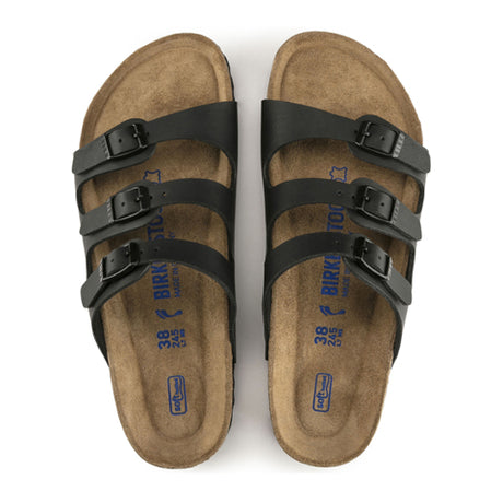 Birkenstock Florida Birko-Flor Soft Footbed Slide Sandal (Women) - Black Sandals - Slide - The Heel Shoe Fitters