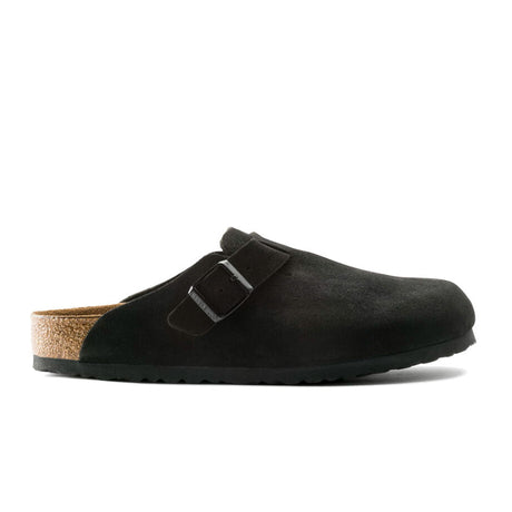 Birkenstock Boston Soft Footbed Clog (Unisex) - Black Suede Dress-Casual - Clogs & Mules - The Heel Shoe Fitters