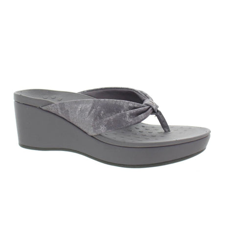 Vionic Arabella Wedge Sandal (Women) - Pewter Sandals - Heel/Wedge - The Heel Shoe Fitters