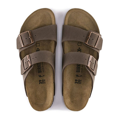 Birkenstock Arizona Birkibuc Narrow Slide Sandal (Unisex) - Mocha Sandals - Slide - The Heel Shoe Fitters